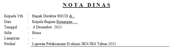 Contoh Nota Dinas Hasil Mengikuti Rapat