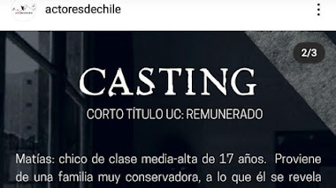 CASTING CALL SANTIAGO De CHILE: Se buscan ACTORES , ACTRICES, ADOLESCENTES para diferentes CORTOMETRAJES