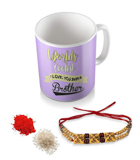 Sky Trends Rakhi Coolest Brother Lovable Gifts For Brother Rakshabandhan Ceramic Coffee Mug Combo