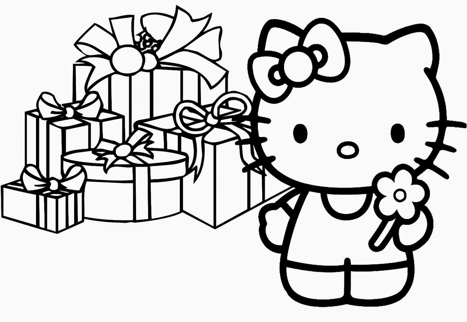 hello kitty birthday coloring pages slim image