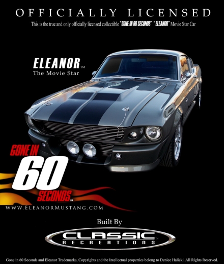 The very stylish Ford Mustang Shelby GT500 Eleanor in'Gone in 60 Seconds'