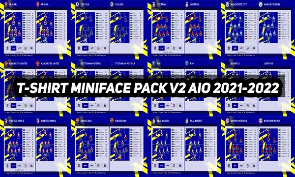PES 2017 T-SHIRT MINIFACE PACK V2 AIO SEASON 2021-2022