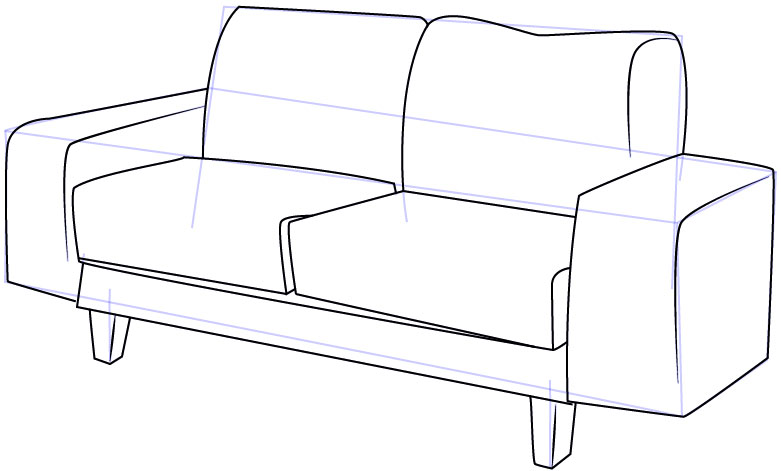 Cara Mudah Menggambar atau Sketsa Kursi  Malas Tutorial 