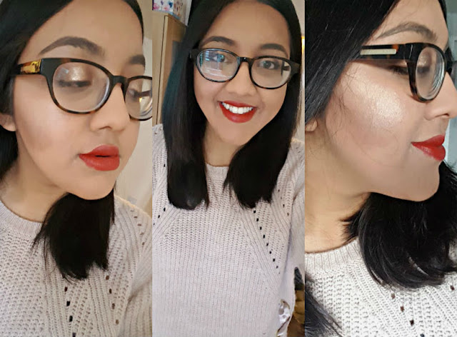 red festive makeup