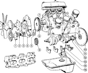 Ford Scorpio 2.8 litre V6 engine parts diagram