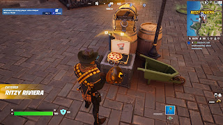 Mancake finds a pizza turntable in Fortnite.