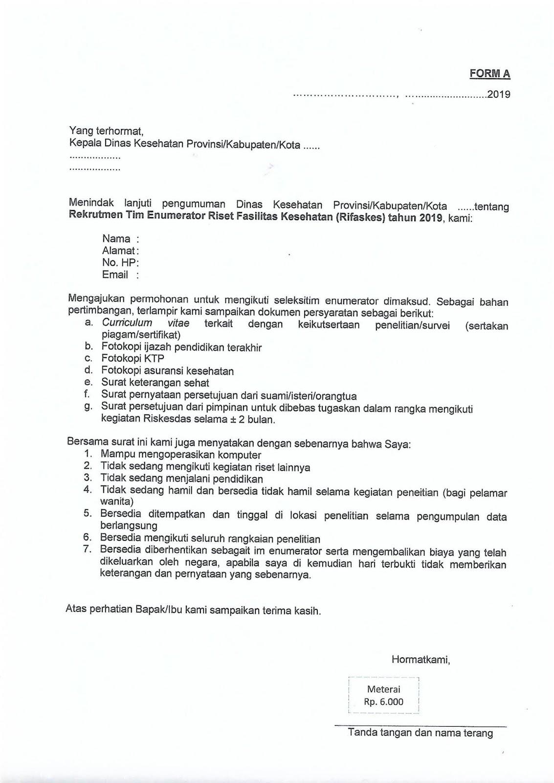 Rekrutmen Enumerator Rumah Sakit Tahun 2019 - Lowongan 