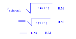 What is the spin only magnetic moment of [ Cu ( NH3 ) ] 4 2+ ion ?