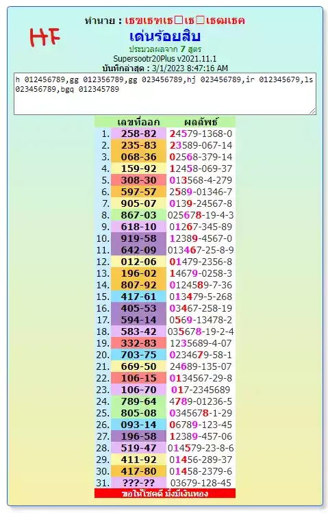 Thai lottery calculation formula FOR -3-2023