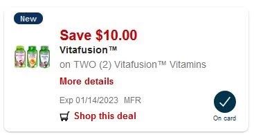 $10.00/2 Vitafusion Vitamins CVS APP ONLY MFR Digital Coupon (go to CVS App)