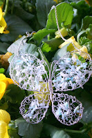 Butterfly (sterling silver wire frame, crochet, mother-of-pear beads) :: All Pretty Things