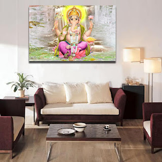 Ganesha Paintings Modern Art on Canvas