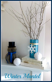 Vintage, Paint and more... a winter mantel decor with book page crafts, thrifted objects and diy projects