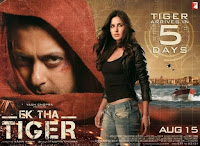 Salman, Katrina Ek Tha Tiger seventh highest-grossing Bollywood film of all time, exceeded by PK, Dhoom 3, Chennai Express, 3 Idiots, Happy New Year, Kick. Box Office Business 310 Crore MT wiki