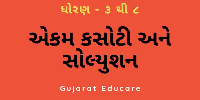 Std - 8 Ekam Kasoti Papers and Solution - 2020 PDF Download