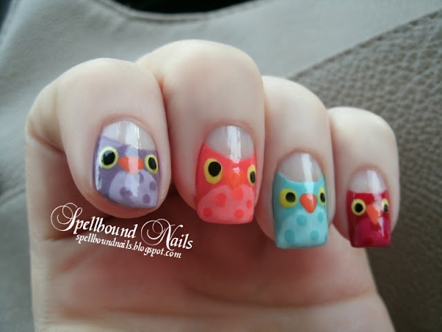 Parliament of Owls Owl nail art nails