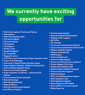 We currently have exciting opportunities for
