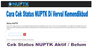Cara Cek Status NUPTK Di Verval GTK Kemendikbud