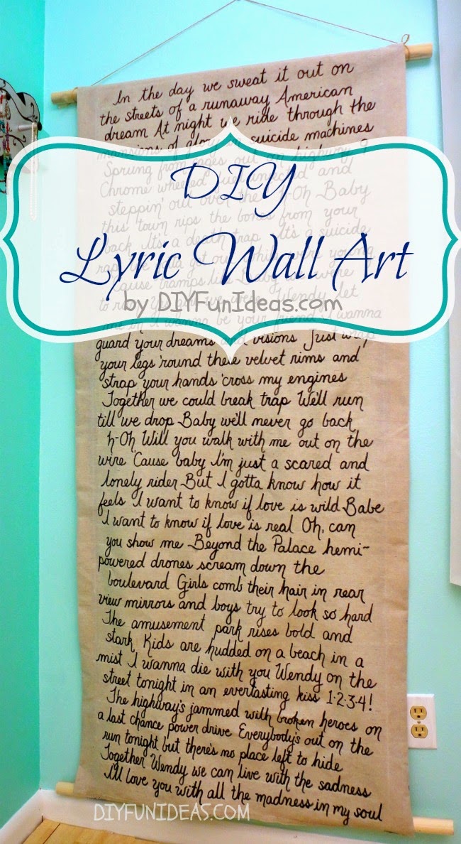 song lyric wall art