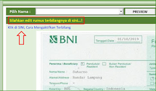 Aplikasi Excel Cetak Slip Setoran Bank