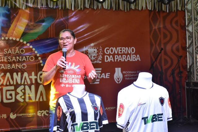Salão do Artesanato expõe e comercializa uniforme do Botafogo da Paraíba com homenagem à renda renascença