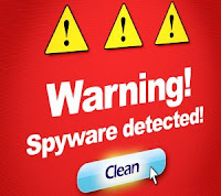 Computer spyware warning software program