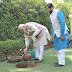 The Prime Minister, Shri Narendra Modi planting a Kadamb sapling