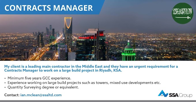 Contracts Manager Job Vacancy - SSA Group Saudi Arabia