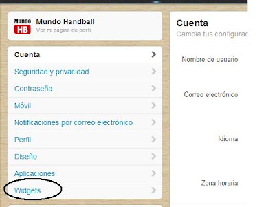 Crear una web | Añadir widget de Twitter | Un servicio de MundoHandball.com