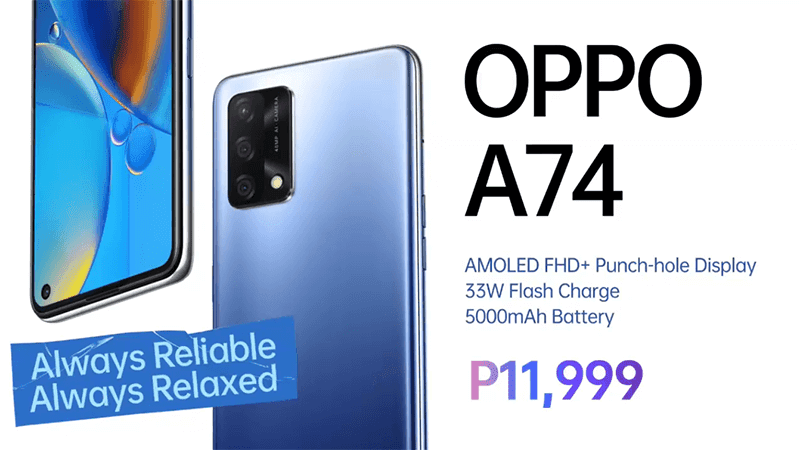 OPPO A74 with AMOLED screen and In-Display fingerprint will be available in the Philippines next month, priced at PHP 11,999!