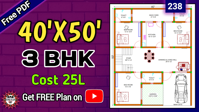 40 x 50 Best Indian house design with estimation || Plan No :- 238