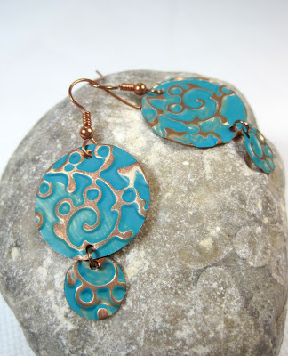 Embossed Metal Disc Earrings