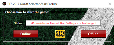 PES17 OnOff Selector & 4k Enabler v1.1 by johnnyusa2k3