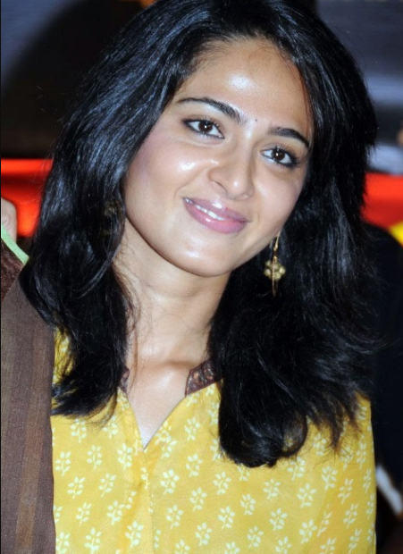 anushka shetty in yellow dress