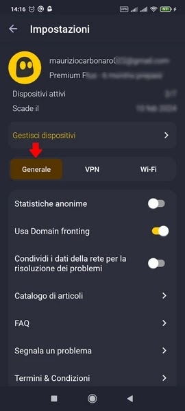 CyberGhost VPN-impostazioni-generale