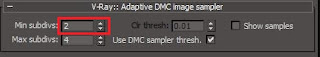 V-Ray adaptive DMC sampler.