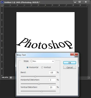 Hình minh họa uốn cong chữ trong photoshop