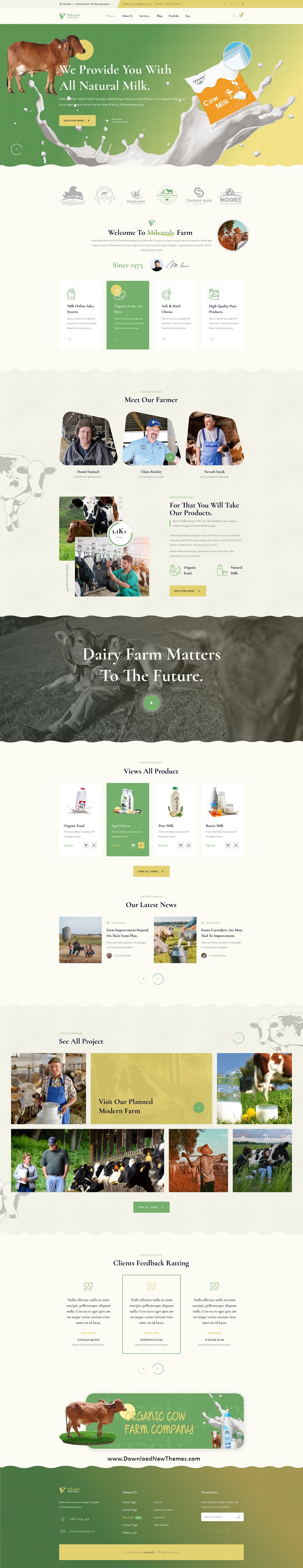 Milcandy - Dairy Farm & Milk Products Figma Template Review