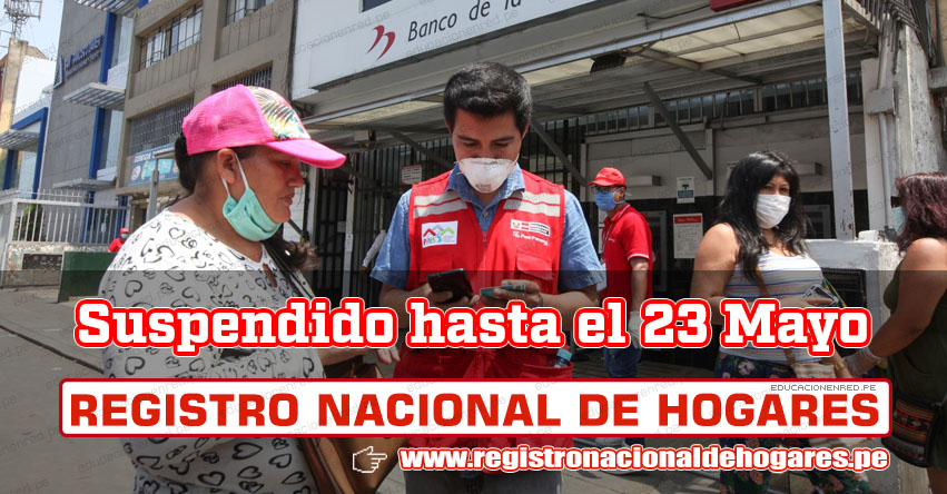 RENIEC suspende plataforma de Registro Nacional de Hogares hasta el sábado 23 de Mayo