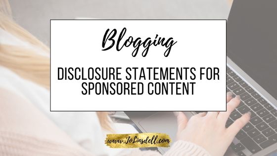 Blogging Disclosure Statements for Sponsored Content