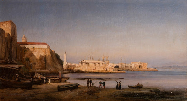 Vue de l'entrée du Port d'Alger, 1834 par Ferdinand Duboc