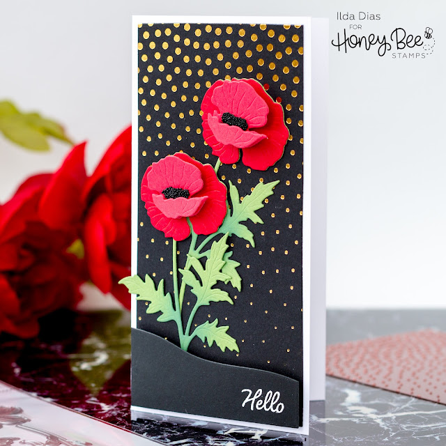 Hello Poppy Card,Honey Bee Stamps,Card Making, Stamping, Die Cutting, handmade card, ilovedoingallthingscrafty, Stamps, how to, Lovely Layers: Wildflowers,Ombre Dots