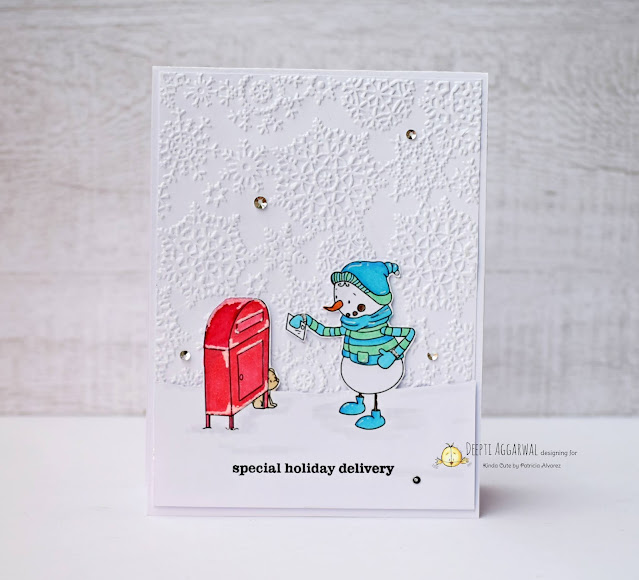 Embossed Snowman Holiday Card