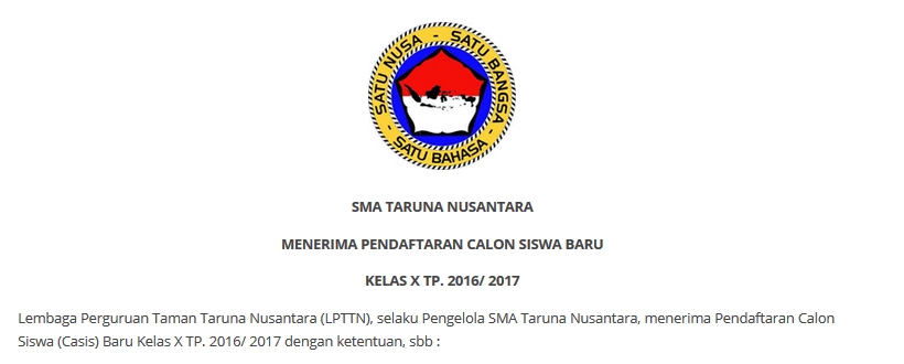 Persyaratan Untuk Menjadi Siswa Sma Taruna Nusantara