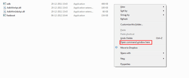 how to open cmd using adb and fasboot