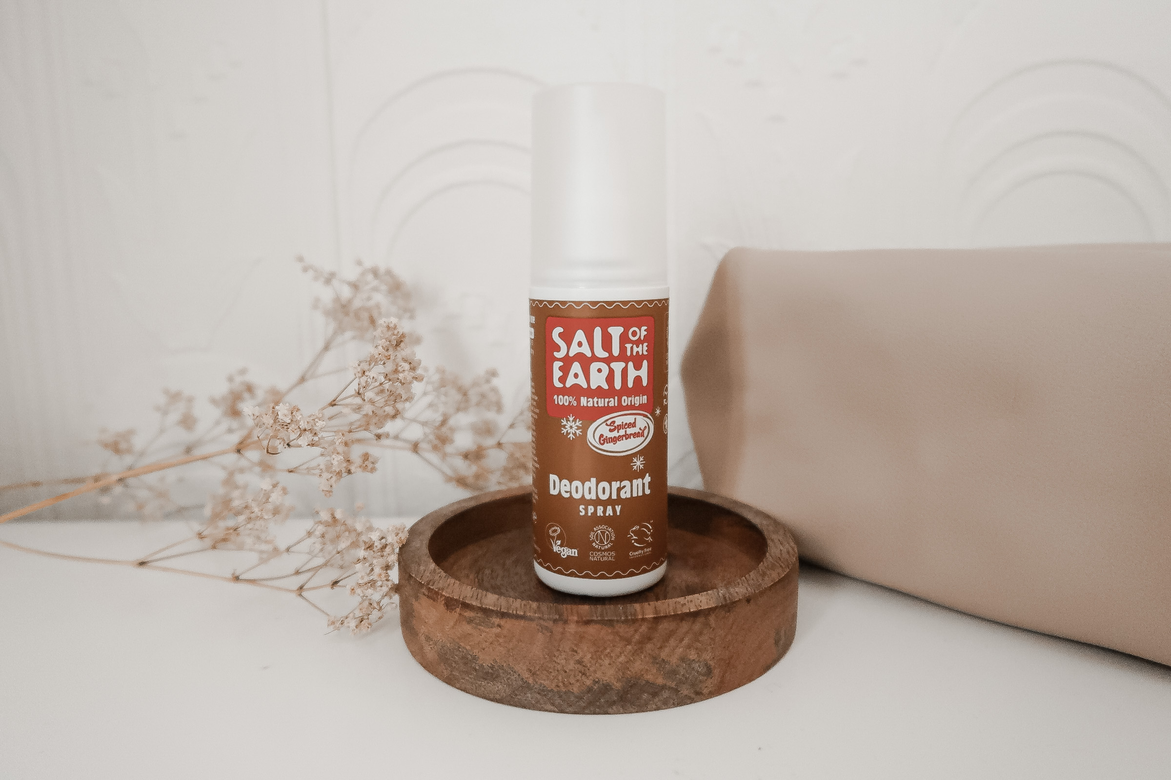 A brown bottle of the Salt of the Earth natural deodorant