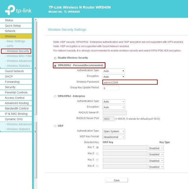 Atur Password WiFi Tp-Link tlwr840n