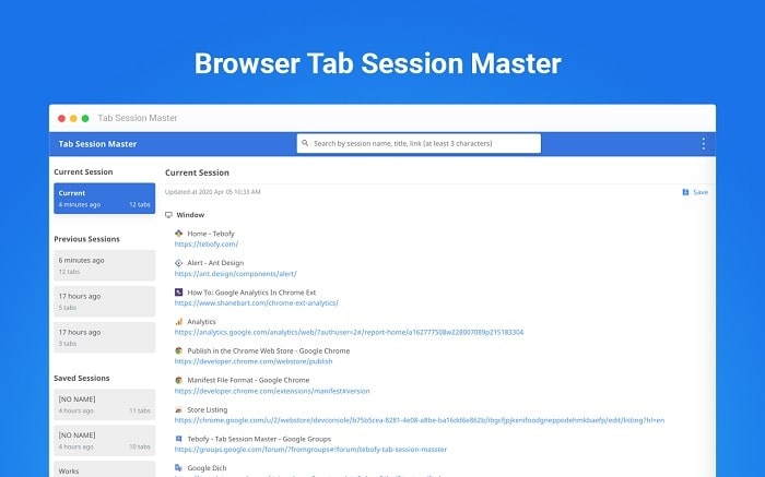 Tab Session Manager Firefox Tab Manager