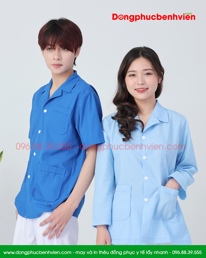 Áo blouse nam nữ dáng ngắn - áo blu y tá, điều dưỡng, dược sĩ