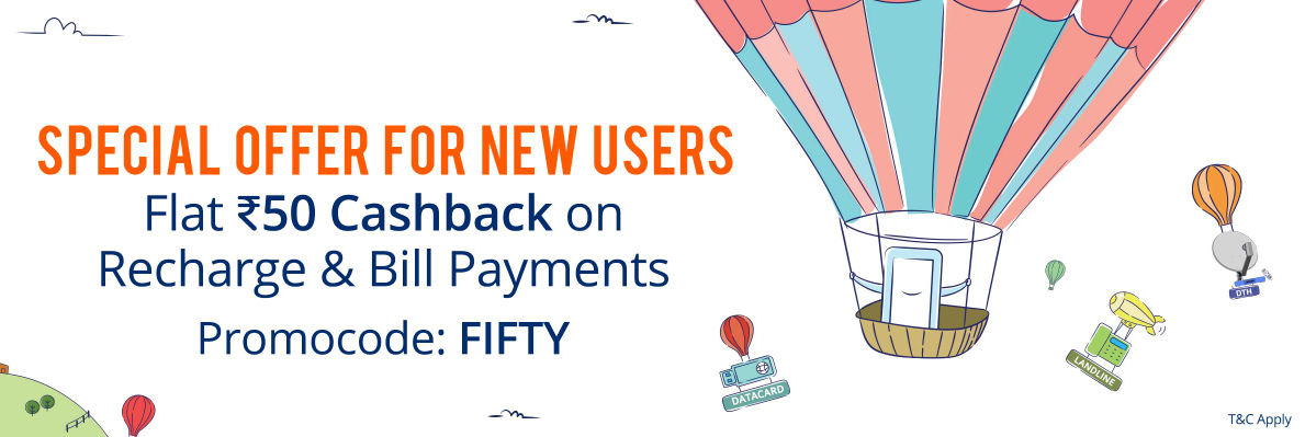 PayTm Cashback Offer Get ₹50 Cashback On ₹50 Recharge (New User)
